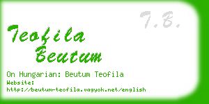 teofila beutum business card